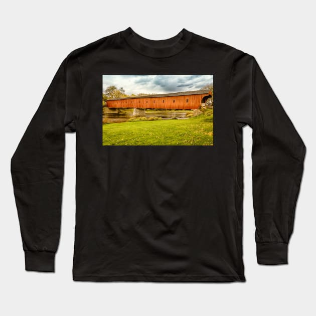 West Montrose Covered Bridge 2 Long Sleeve T-Shirt by Robert Alsop